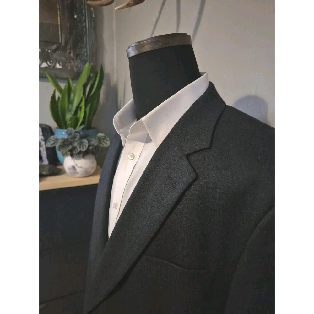 Jos A Bank Mens Wool Cashmere Sports Coat 44R Gray 2 Button Blazer M804